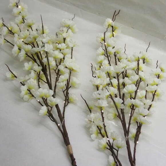 Bethlehem Lights Illuminated Decorative Branches Ivory Blossom Spring - Set of 2 - Picture 3 of 10